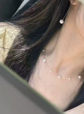 满天星4-7mm大小珍珠S925珍珠项链气质甜美法式小香风百搭锁骨链