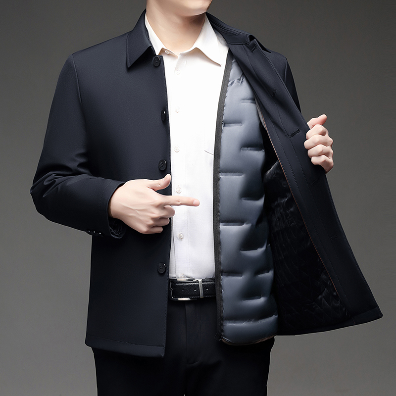 尼亚蒙口翻领可脱卸内胆羽绒服