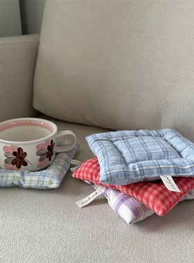 空气夹棉杯垫布艺隔热垫防烫垫韩式ins风仪式感吸水碗垫摆拍