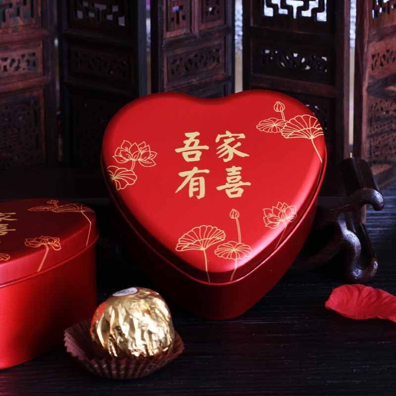 结婚喜糖盒子伴手礼糖果礼盒装婚礼糖果空铁盒中国风喜糖盒空盒