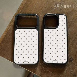 之简ZHIJIAN《星罗棋布》电镀黑框磨砂磁吸手机壳适用苹果iphone17promax华为12/13/14P70ULTRAMATE60PRO