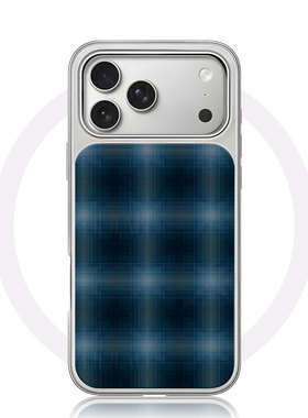 蓝色格子布纹大孔电镀黑框磨砂磁吸碳纤纹手机壳适用苹果iphone17promax华为全包按键P70ULTRA小众个性