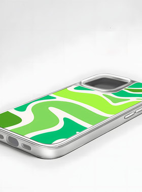 绿白曲线大孔电镀黑框磨砂磁吸碳纤纹手机壳适用苹果iphone17promax华为小米14PRO全包按键15/16PLUS