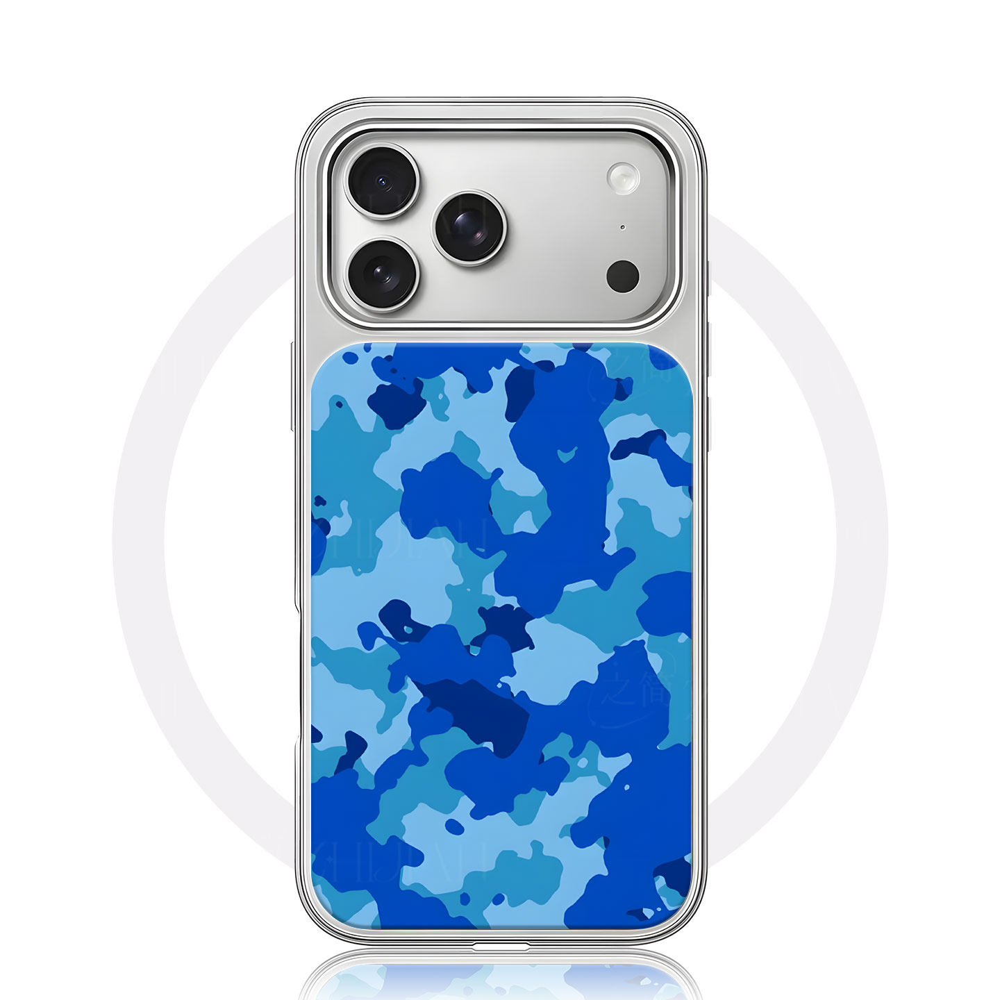 蓝色迷彩大孔电镀黑框磨砂磁吸碳纤纹手机壳适用苹果iphone17promax华为P70ULTRA全包按键小米14PRO