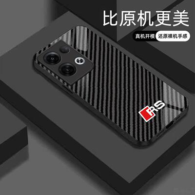 适用【OPPOReno8Pro+】宝马Mpower液态玻璃亮面手机壳RS电镀全包镜头冰感轻奢高档软边抗摔耐脏保护套