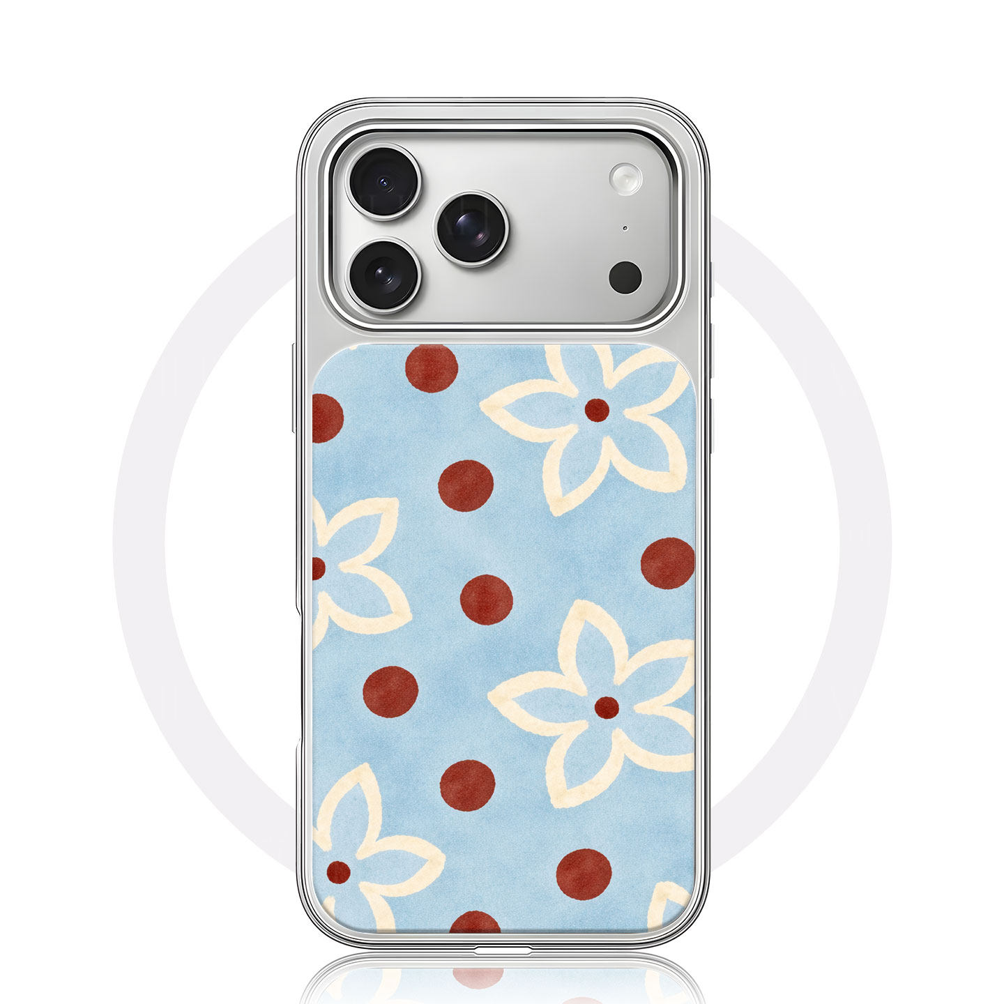 蓝底花圆点大孔电镀黑框磨砂磁吸碳纤纹手机壳适用苹果iphone17promax华为P70ULTRA小米14PROP70PRO