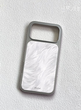 之简ZHIJIAN《白绒羽纹》电镀黑框磨砂磁吸手机壳适用苹果iphone17promax华为小米14PROP70PRO碳纤维