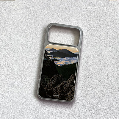 之简ZHIJIAN《云海日出》电镀黑框磨砂磁吸手机壳适用苹果iphone17promax华为15/16PLUSMATE60PRO小米14PRO