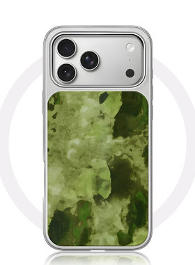 绿色迷彩纹理大孔电镀黑框磨砂磁吸碳纤纹手机壳适用苹果iphone17promax华为P70ULTRA15/16PLUS小米14PRO