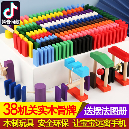 多米诺骨牌实木制积木益智玩具