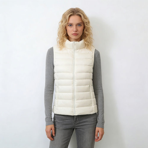 秋冬时尚立领轻薄款羽绒服女马甲短款大码坎肩背心内搭保暖外套