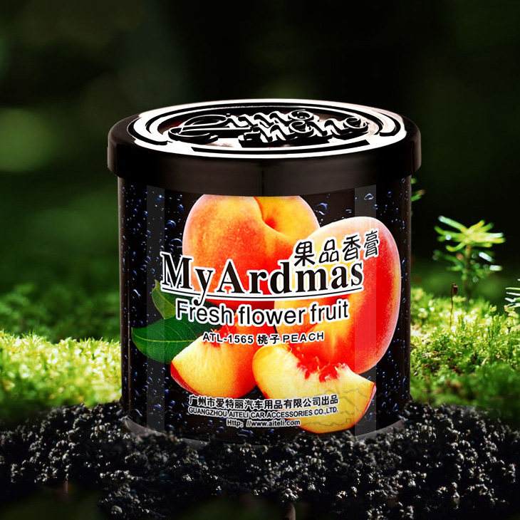 爱特丽汽车香膏车载固体车用香薰室内柠檬水蜜桃香膏除异味清新剂