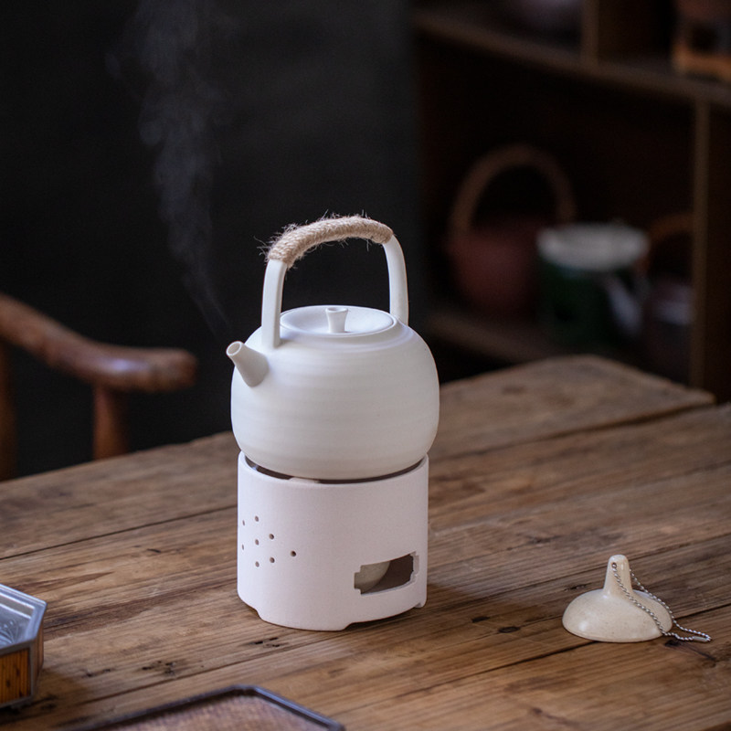 陶瓷酒精炉子复古温茶炉酒精灯底座明火煮茶器家用户外加热烧水炉