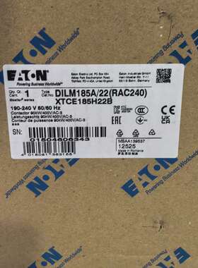议价EATON伊顿穆勒 DILM160A/22(RA240) 接