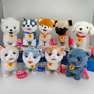 会吐舌头舔舔猫喵儿童电动玩具猫走路会叫学说话仿真毛绒小猫咪