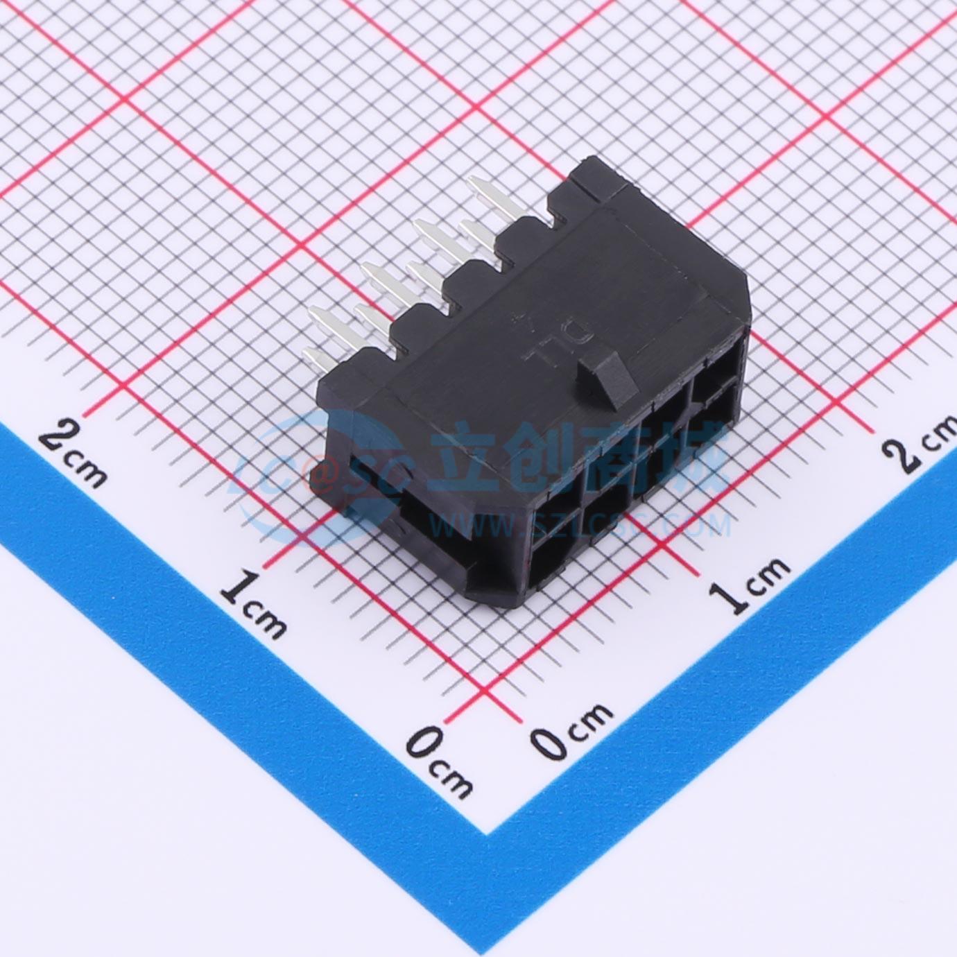 线对板针座 XD-43045-2*4A 插件,P=3mm 2x4P 直插 电子元器件配单