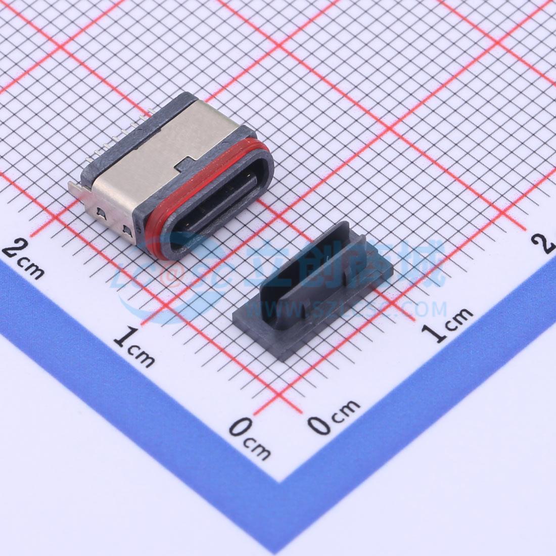 USB连接器 TYPE-C 16PFS LCH7.45 IPX8 插件 母 直插 16P 原装