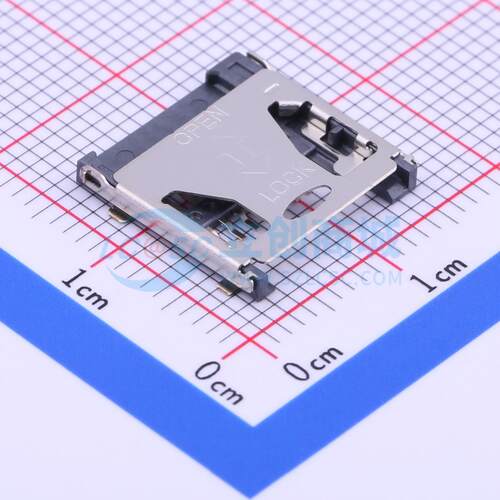 SD卡/存储卡连接器 TF-103 SMD 翻盖式 MicroSD卡(TF卡) 卡座 1.9