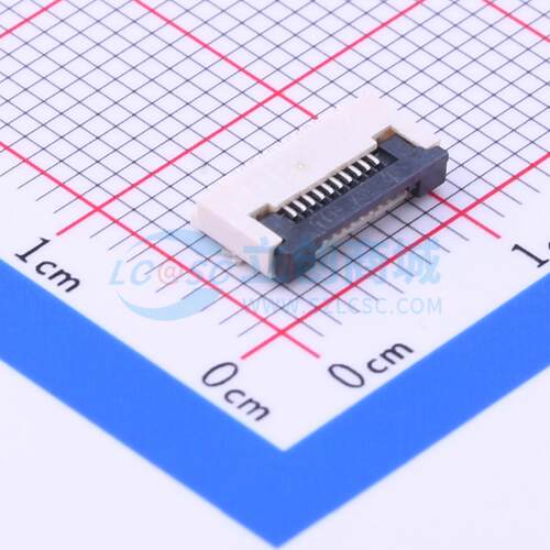 FFC/FPC连接器 AFC01-S10FCC-00 SMD,P=0.5mm,卧贴 翻盖式 10P 下