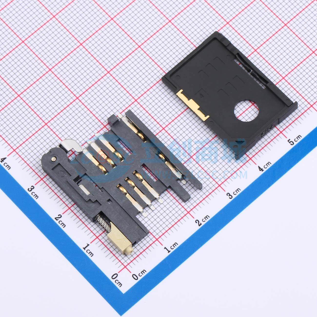 SIM卡连接器 XDSM-0830-0024 SMD 自弹式 1.88mm 电子元器件配单