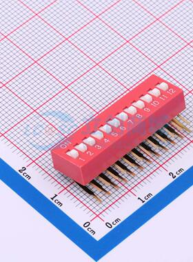 拨码开关 DA-12-R-T 插件,P=2.54mm 原装正品 电子元器件配单