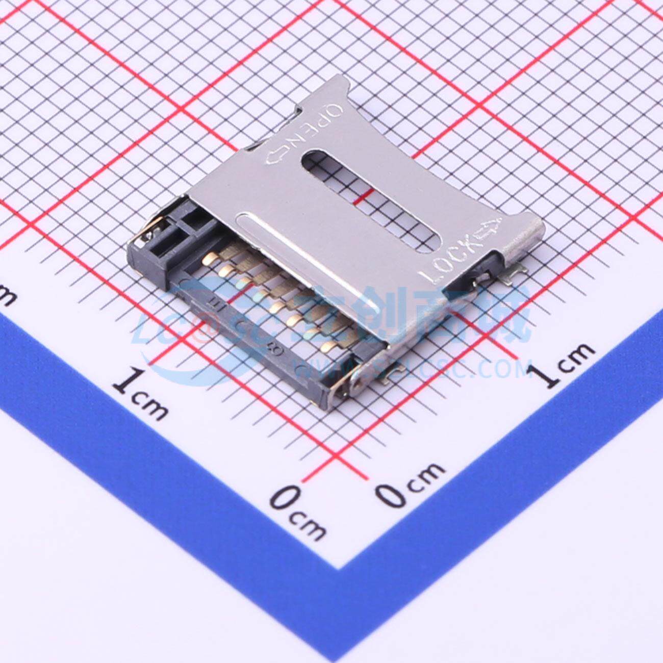 SD卡/存储卡连接器 DS1139-06-08SS4BSR SMD 翻盖式 MicroSD卡(TF图片