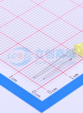 10个 发光二极管/LED 204-10UYT/S530-A3 黄色 插件,D=3mm 电子元