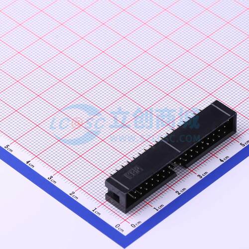连接器 2.54-2*17P直简牛 插件,P=2.54mm 2x17P 简牛座