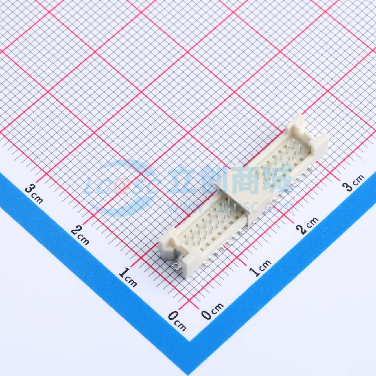 线对板针座 WAFER-DF1.25-38PLB-GYR SMD,P=1.25mm 立贴 原装正品