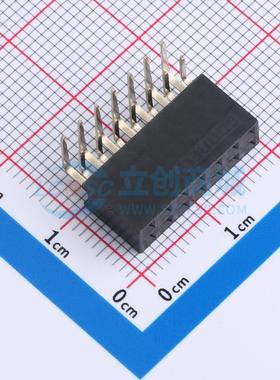 排母 DS1024-2x7R2 插件,P=2.54mm 2x7P 双排 电子元器件配单