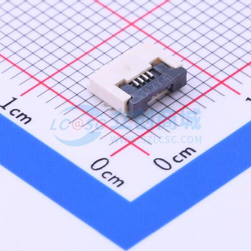 FFC/FPC连接器 AFC01-S04FCC-00 SMD,P=0.5mm,卧贴 翻盖式 4P 下
