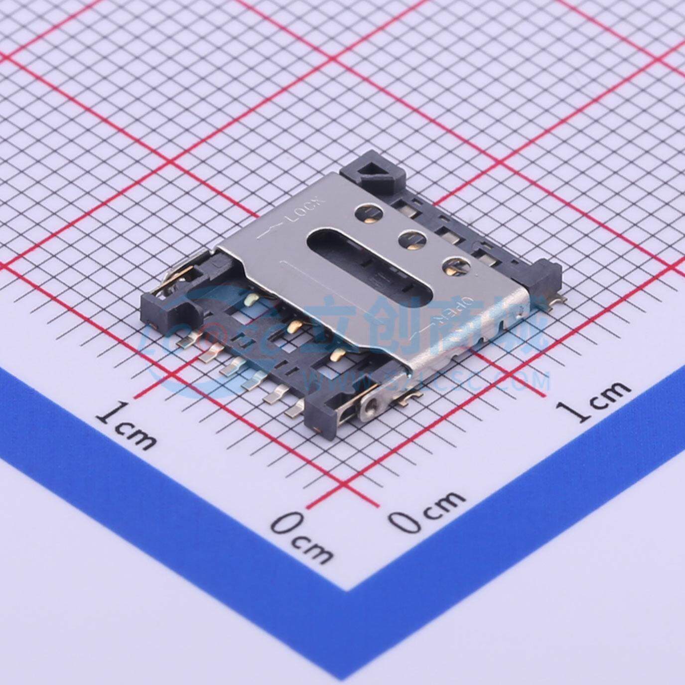 SIM卡连接器 SNO-1330 SMD 翻盖式 NanoSIM卡 卡座 1.4mm NanoSIM