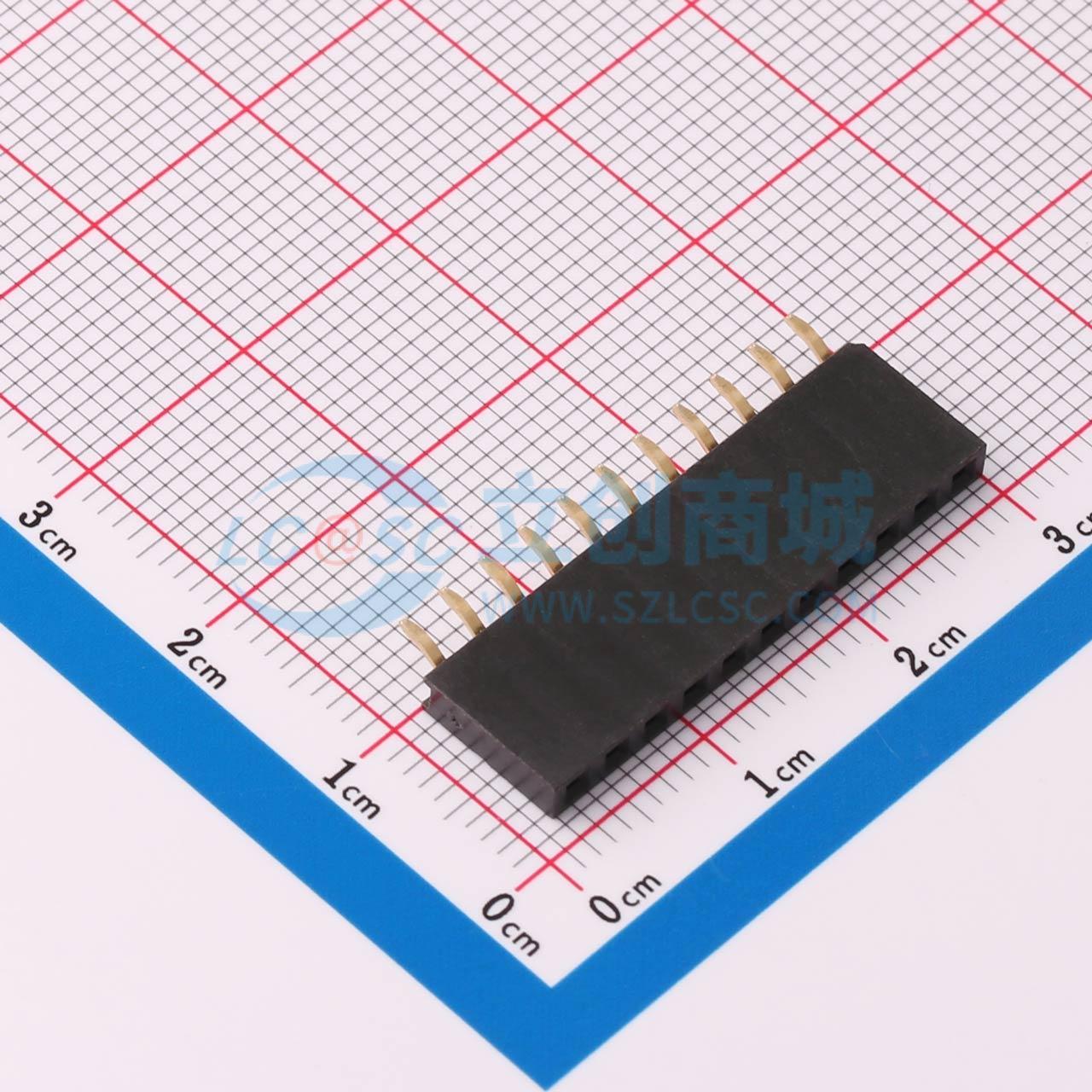 排母 X6511FRS-11-C85D30 SMD,P=2.54mm,卧贴 1x11P 单排 原装