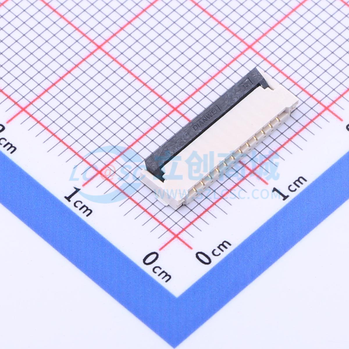 FFC/FPC连接器 F1004-H-12-20G-R SMD,P=1mm,卧贴 翻盖式 12P 双