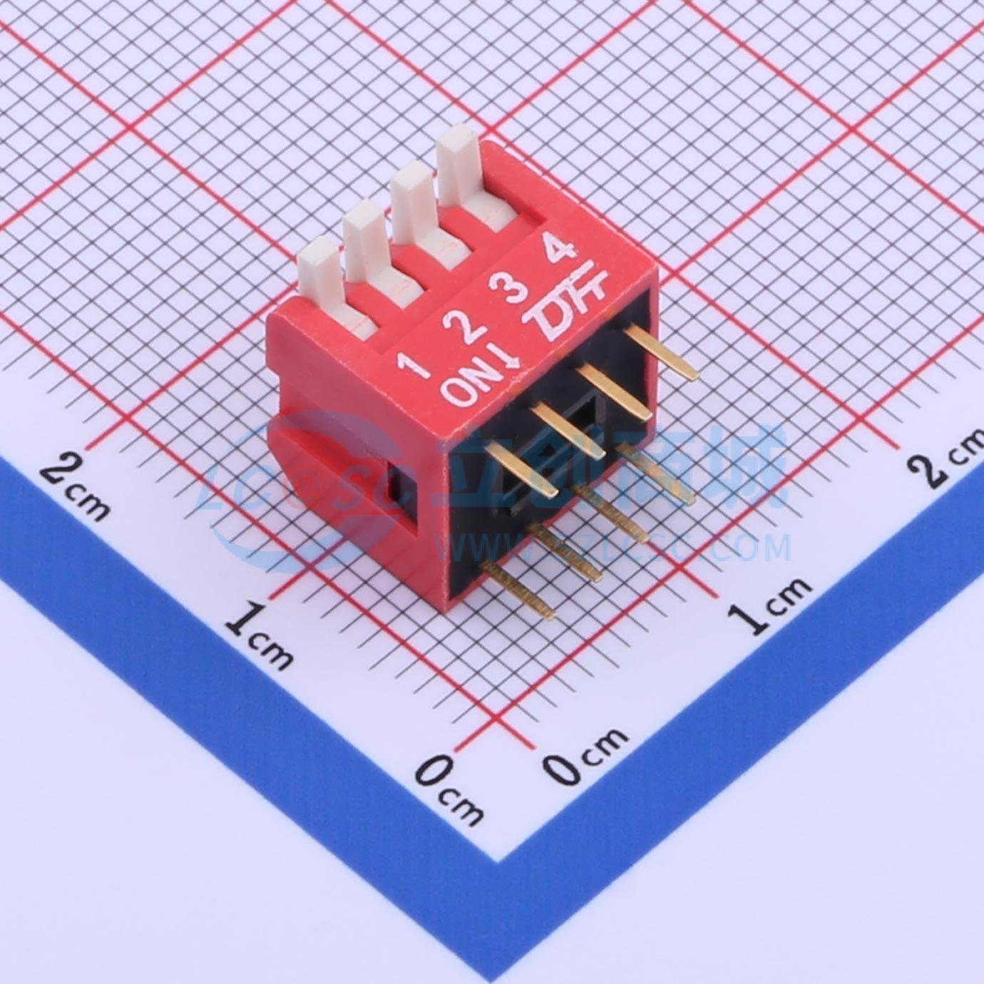 拨码开关 KF1002-04P-R3GLG-DFT-02B 插件 原装 电子元器件配单
