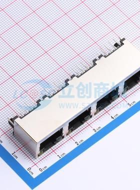 以太网连接器 X03CDAB2A1DB4057 RJ45插座 直插 有屏蔽 带LED