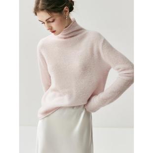 75%山羊绒25%桑蚕丝女士高领针织打底衫 真康宝莱纱线 轻奢软糯