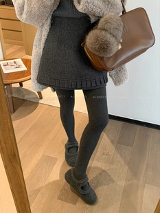 深灰色毛呢半身裙2025冬季 超好看设计感A字短裙子 新款
