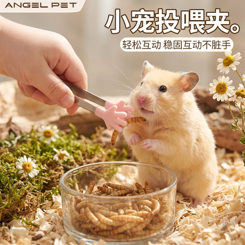 仓鼠喂食夹子捕鼠夹清理小扫帚金丝熊投喂面包虫零食互动用品大全