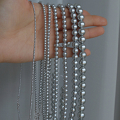 双层叠戴银灰施家灰珍珠真多麻灰珍珠项链小众颈链珍珠毛衣项链女