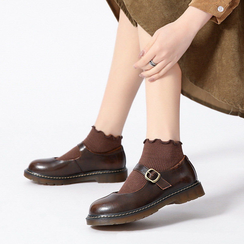 女学生小皮鞋新款学院风玛丽珍鞋小女生日系单鞋圆头平底jk制服鞋