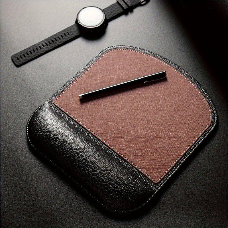 WZZZTY商务护腕鼠标垫方形PU皮革垫防滑耐磨手腕托办公电脑滑鼠垫