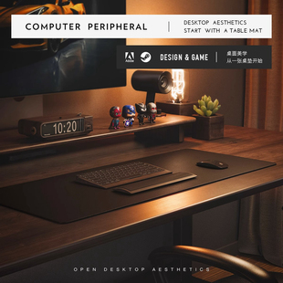软木皮革桌垫高级感定制超大鼠标垫笔记本电脑键盘垫办公室桌面垫