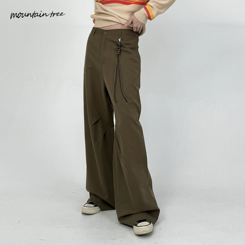 "更柔" 24春季新款 Cleanfit高街布裤分割拖地宽松直筒休闲裤男