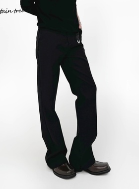 mountain tree高街vibe开叉微喇叭西裤男垂坠感高级感堆积拖地裤