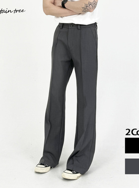 mountain tree质感TR面料西裤 cleanfit直筒垂感微喇休闲裤男vibe