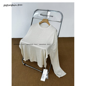 mountain 小众 防晒慵懒长袖 tree设计感落肩圆领打底衫 t恤男基础款