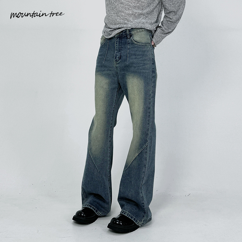 自留推荐|复古慵懒风宽松显瘦阔腿休闲拖地微喇叭牛仔裤男高街