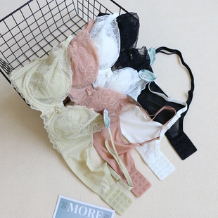 内衣夏季薄款女 性感蕾丝收副乳聚拢防下垂软钢圈防凸点乳胶文胸