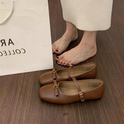 复古玫瑰蝴蝶结设计浅口单鞋